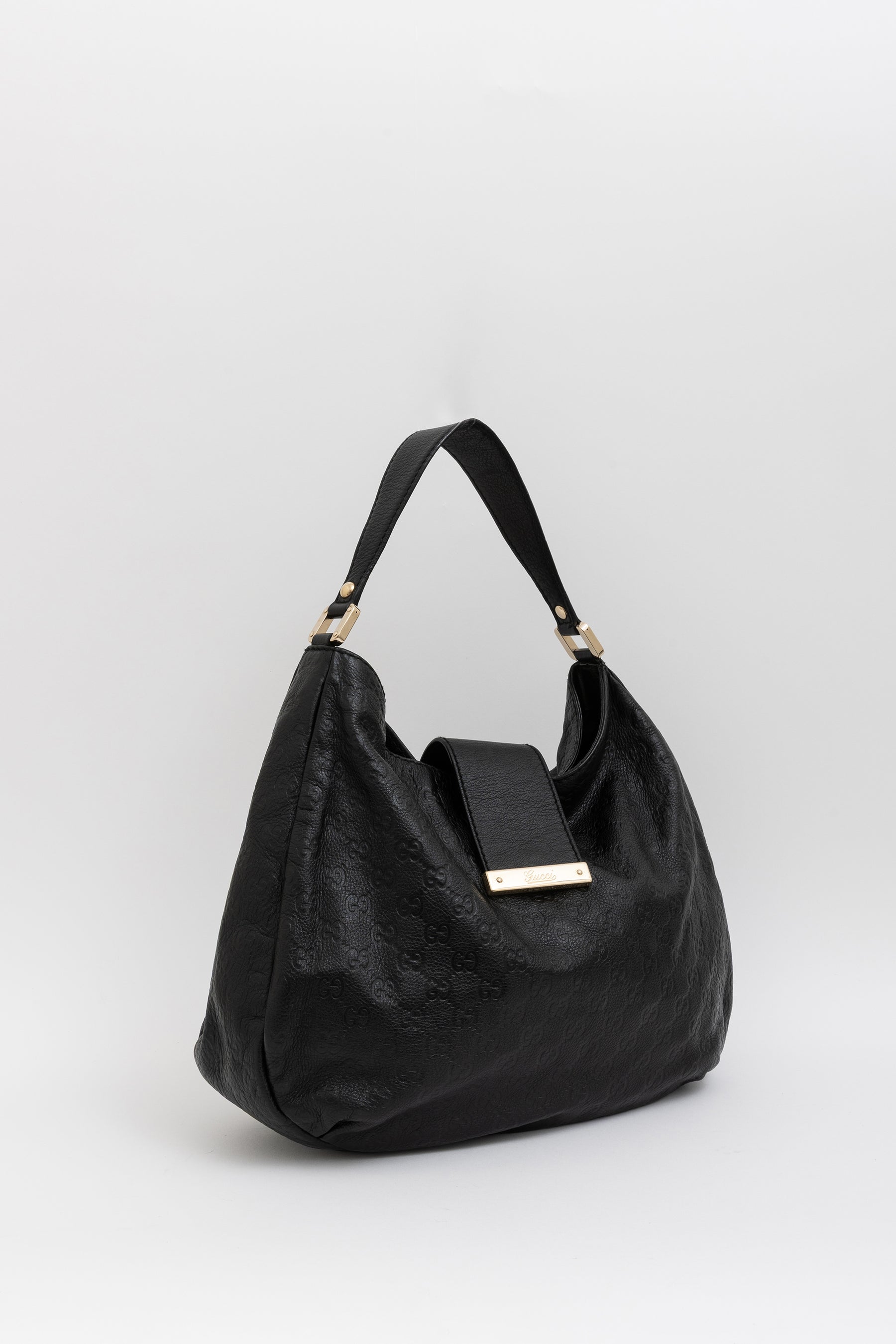 Embossed Monogram Hobo Bag