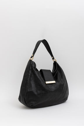Embossed Monogram Hobo Bag