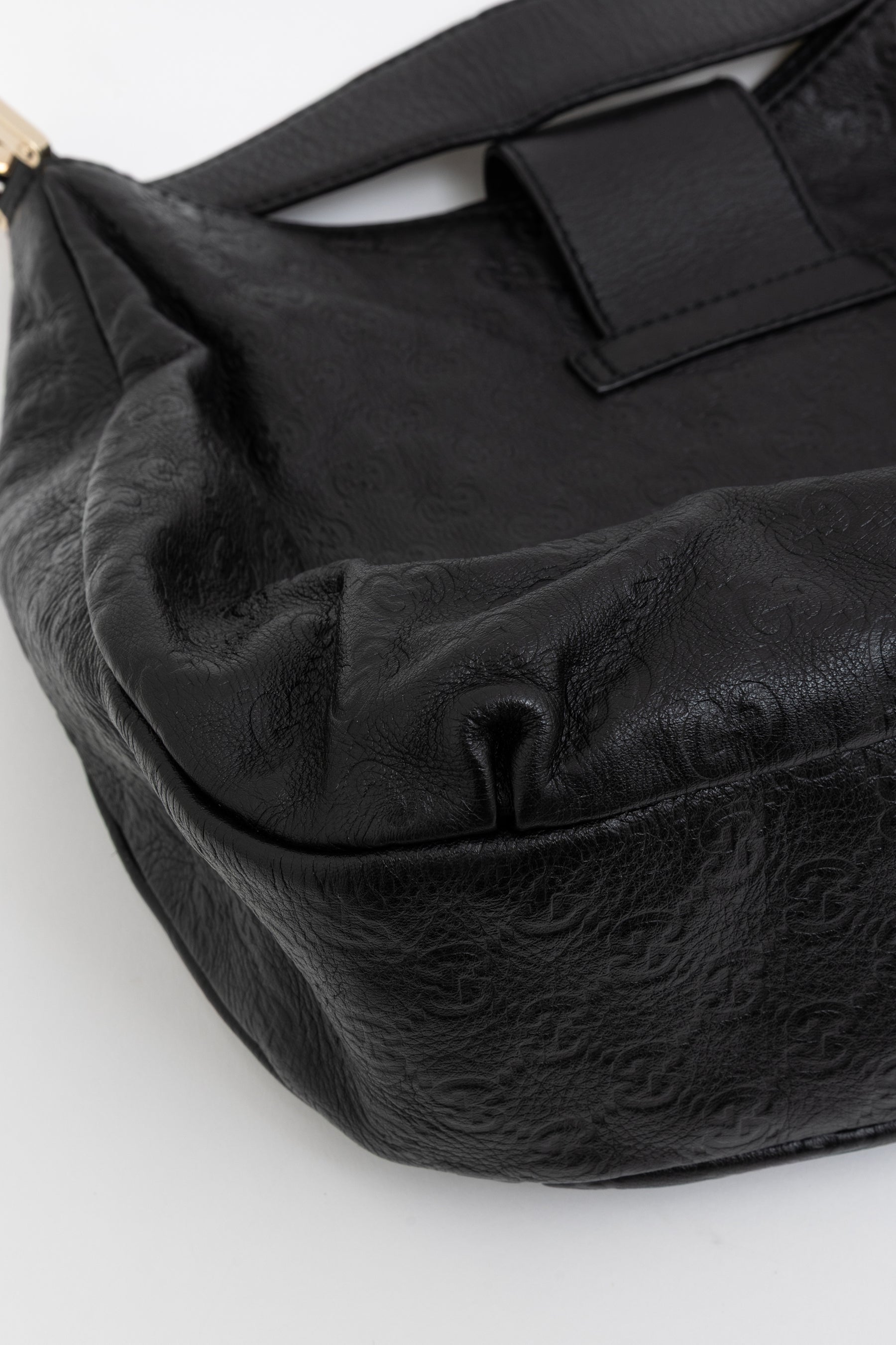 Embossed Monogram Hobo Bag