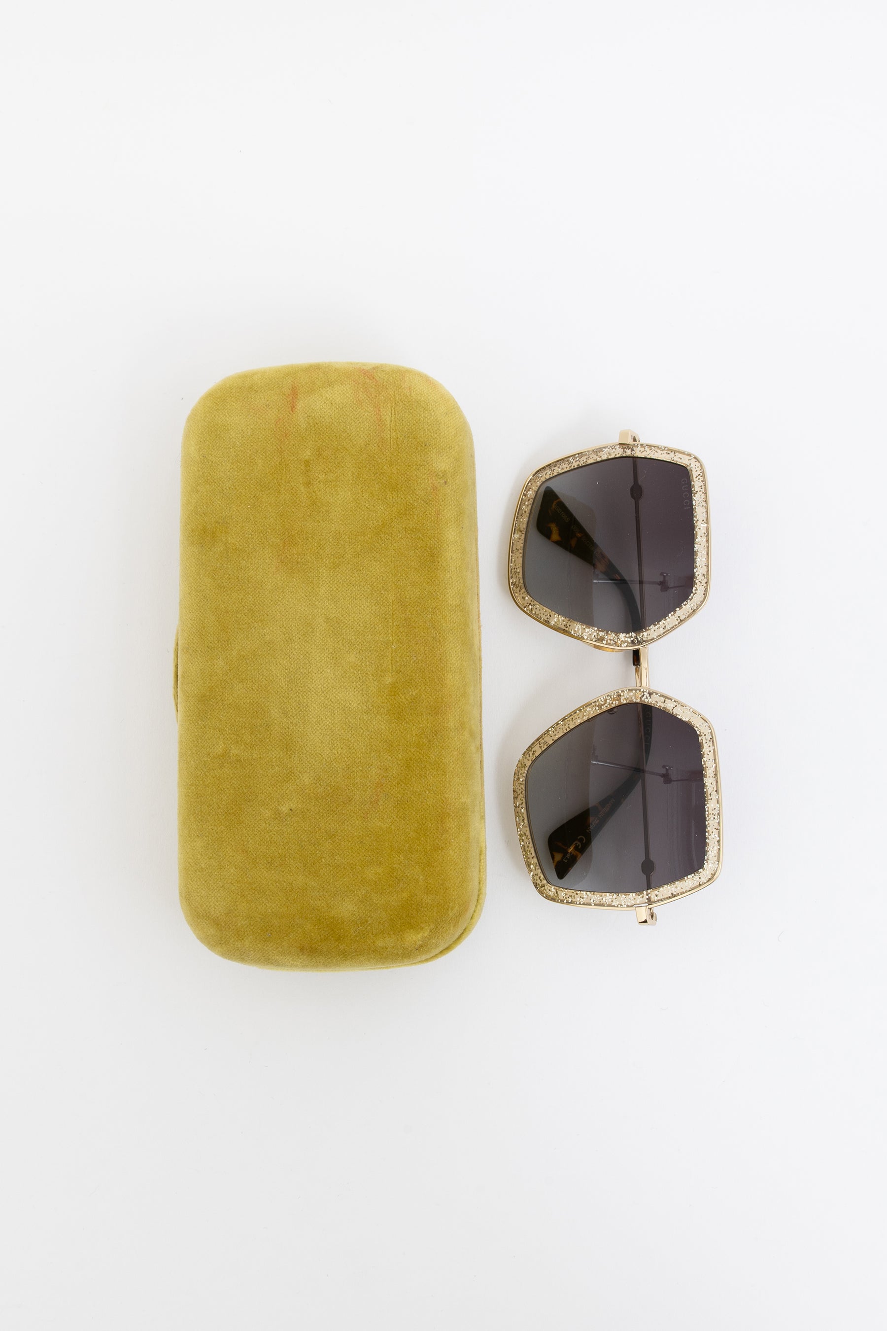 Oversized Glitter Square Frame Sunglasses