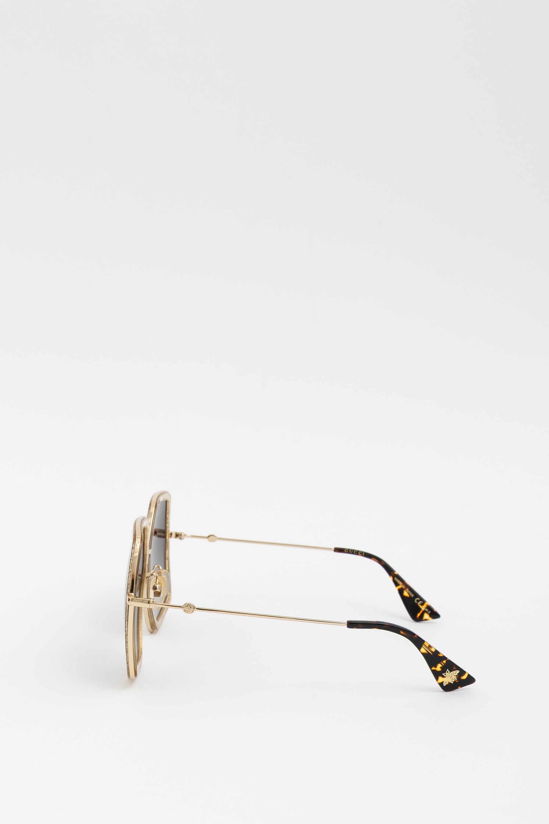 Oversized Glitter Square Frame Sunglasses