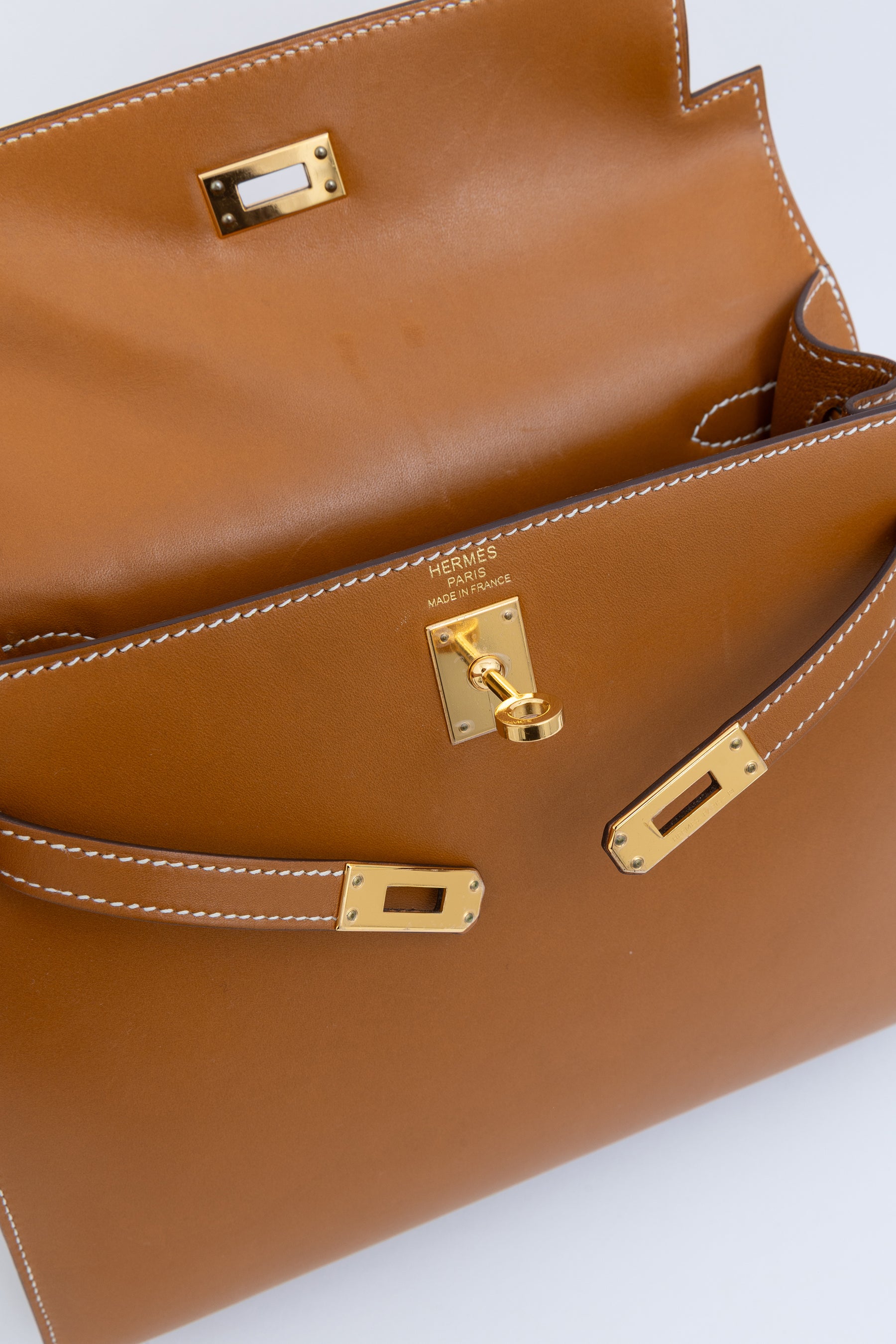 Naturel Sabel Butler Leather Kelly 25 Sellier Bag