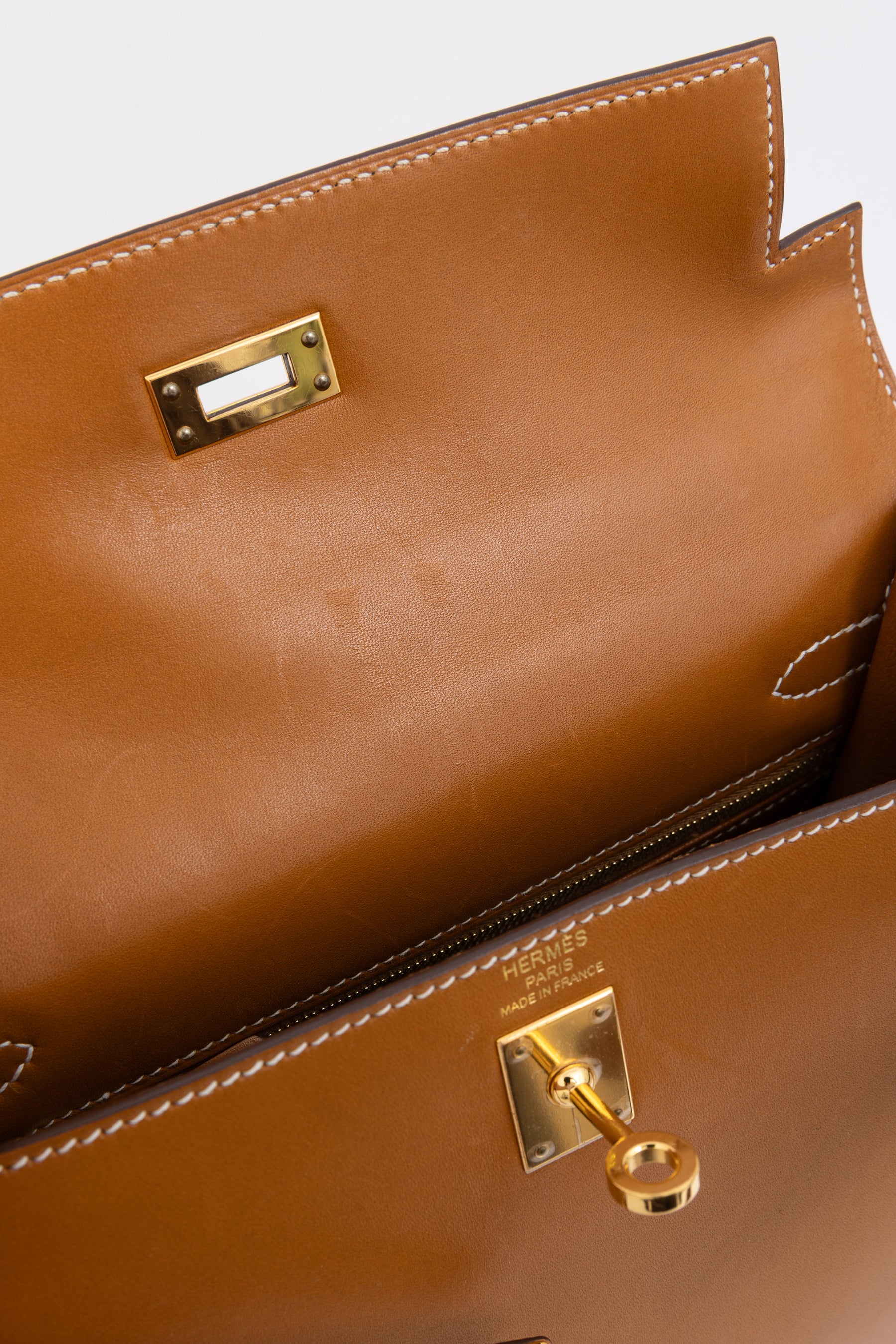 Naturel Sabel Butler Leather Kelly 25 Sellier Bag