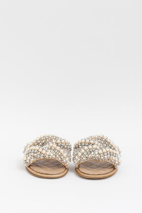 Fantasy Pearl Cord CC Mules