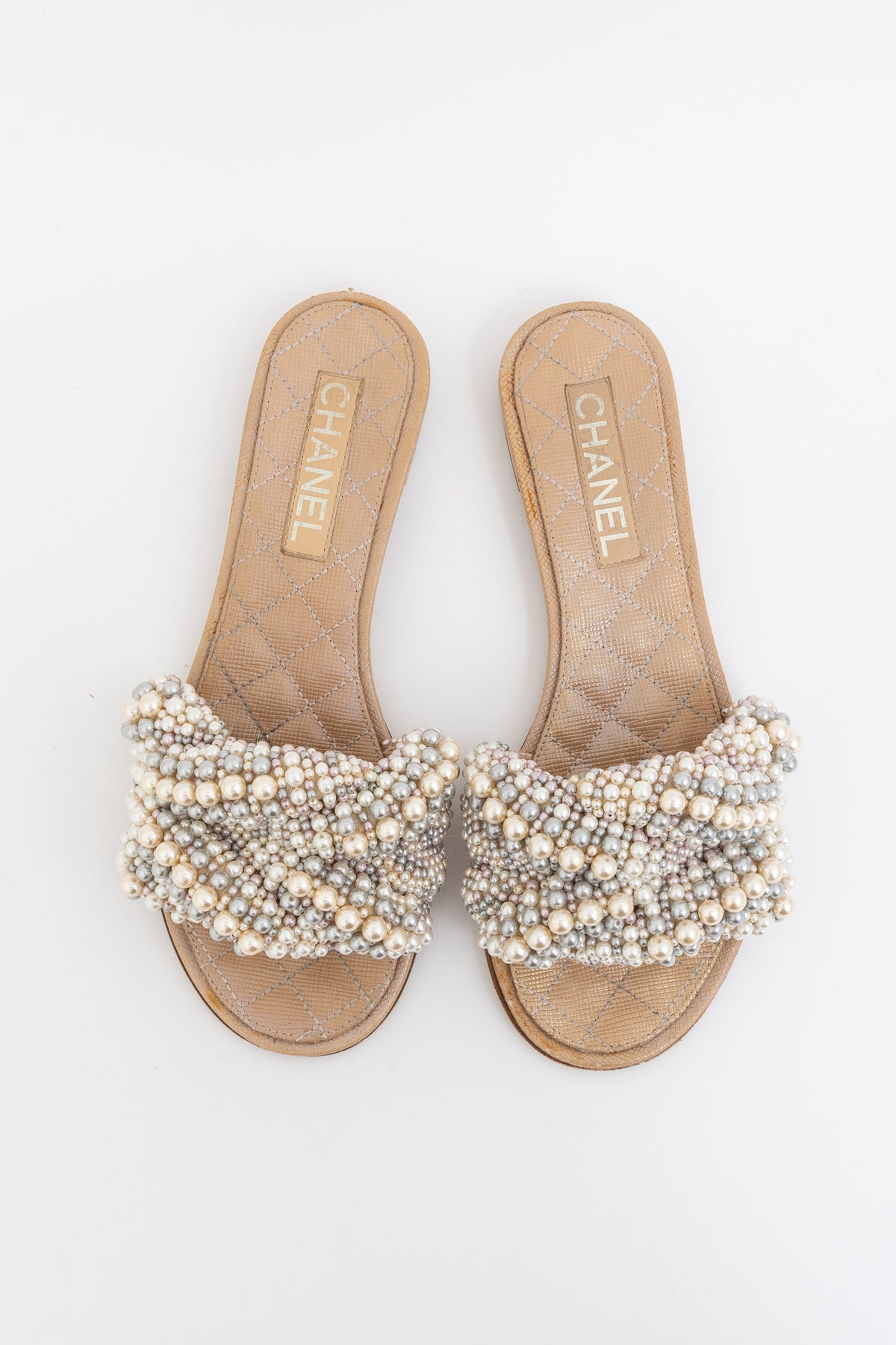 Fantasy Pearl Cord CC Mules