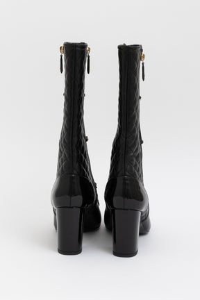 Matelasse Quilted Leather Chain Boots