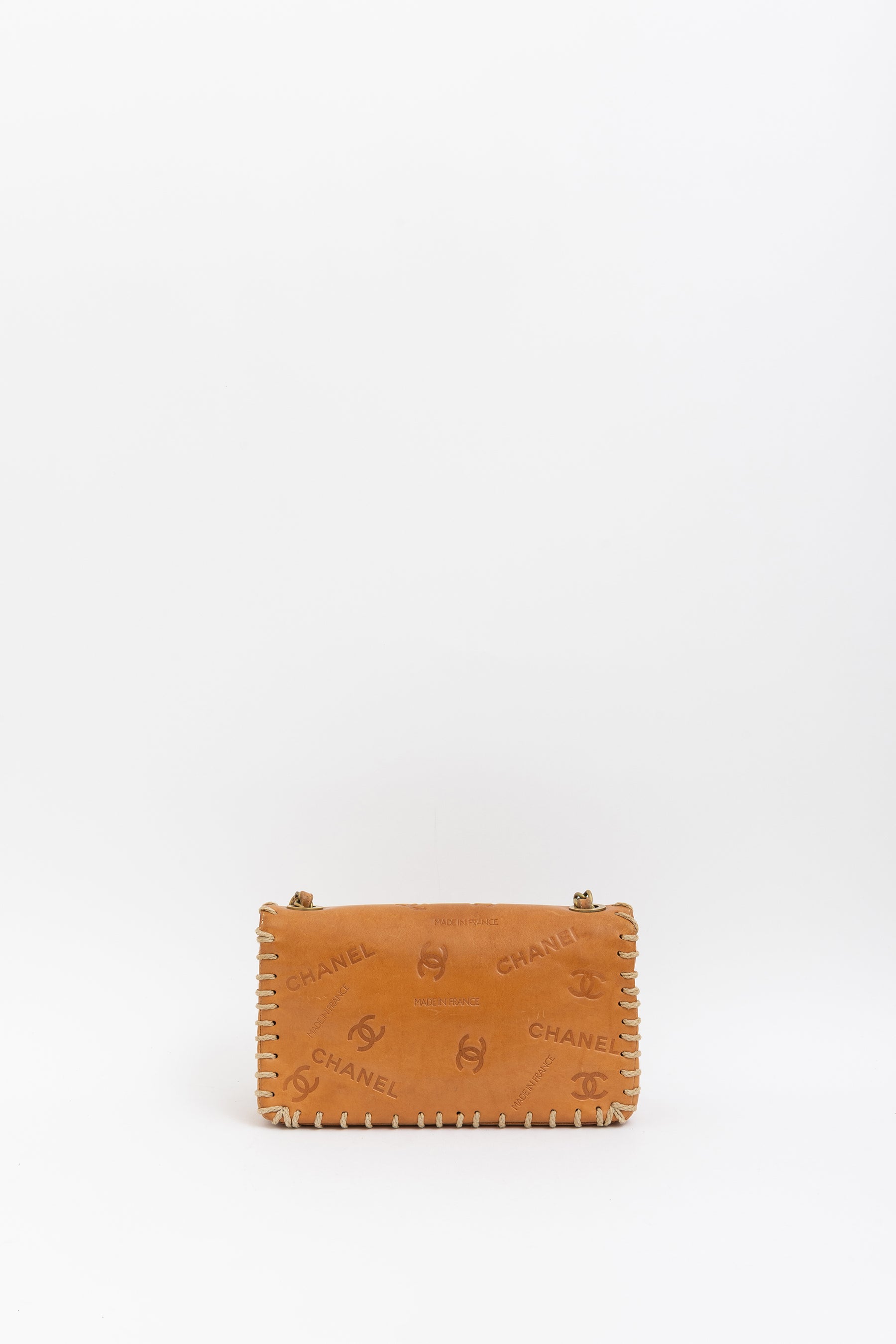Vintage Whipstitched Medium Flap Bag
