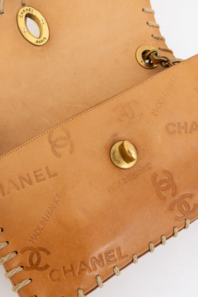 Vintage Whipstitched Medium Flap Bag