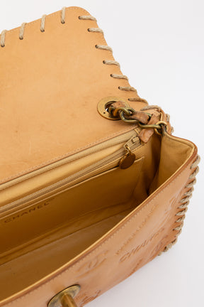Vintage Whipstitched Medium Flap Bag