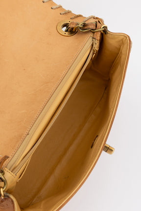Vintage Whipstitched Medium Flap Bag
