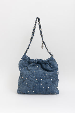 22 Small Studded Denim Bag