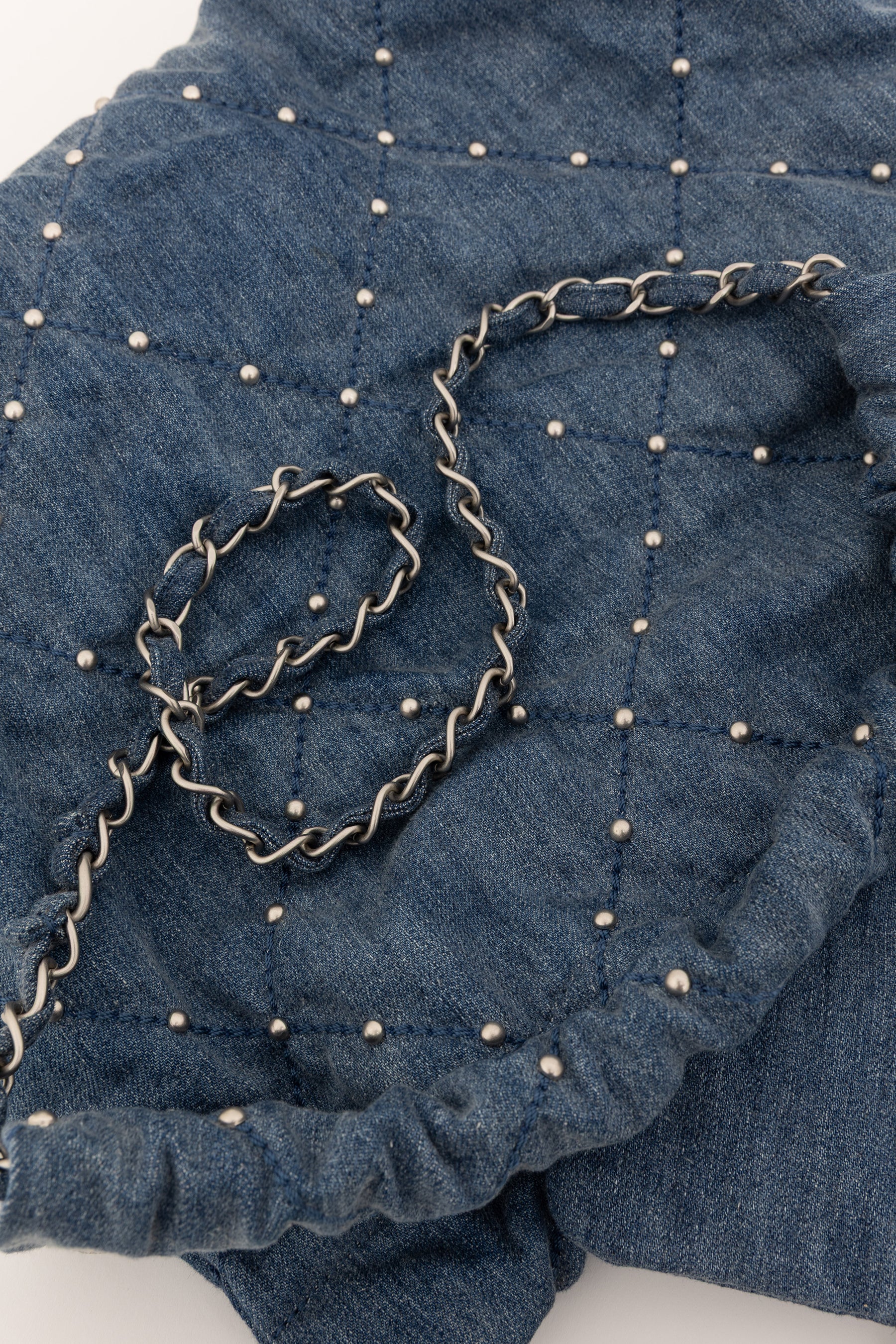 22 Small Studded Denim Bag
