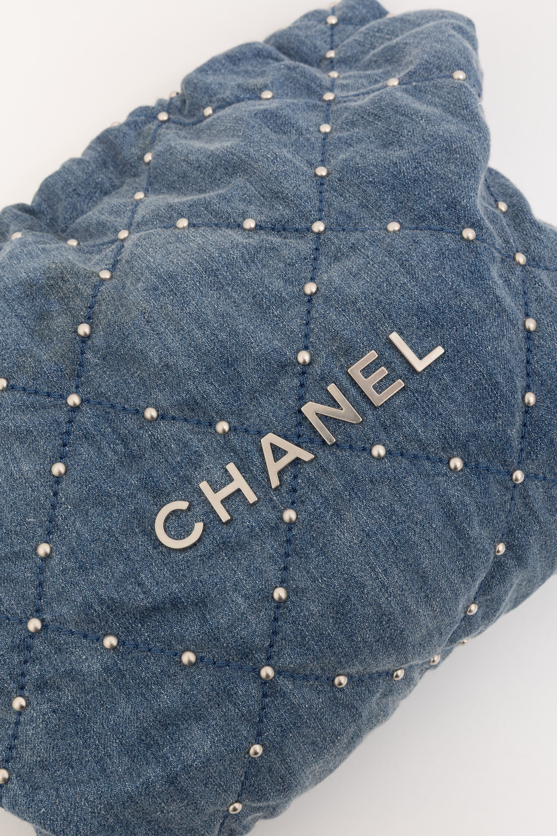 22 Small Studded Denim Bag