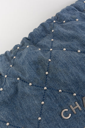 22 Small Studded Denim Bag