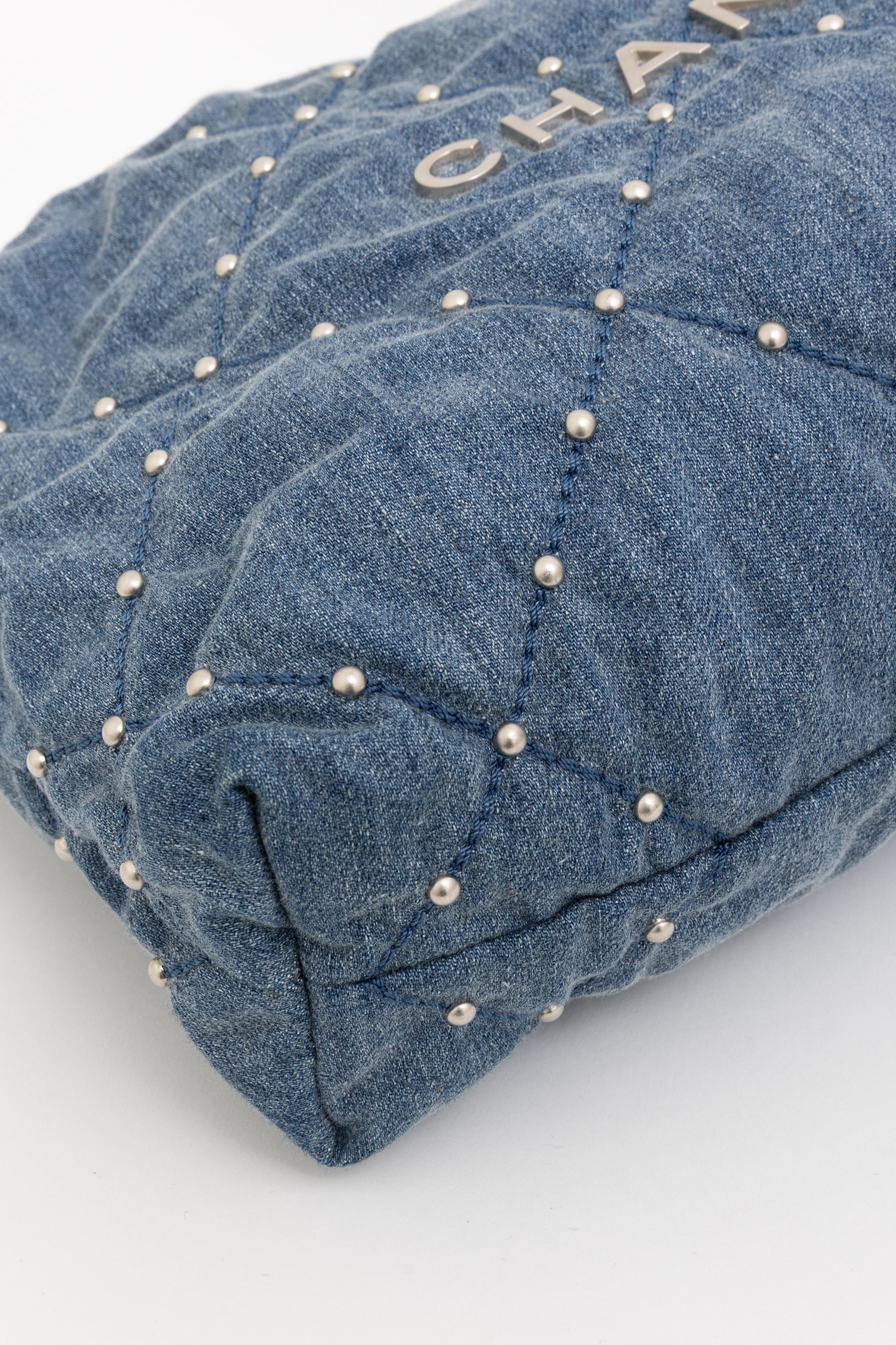 22 Small Studded Denim Bag