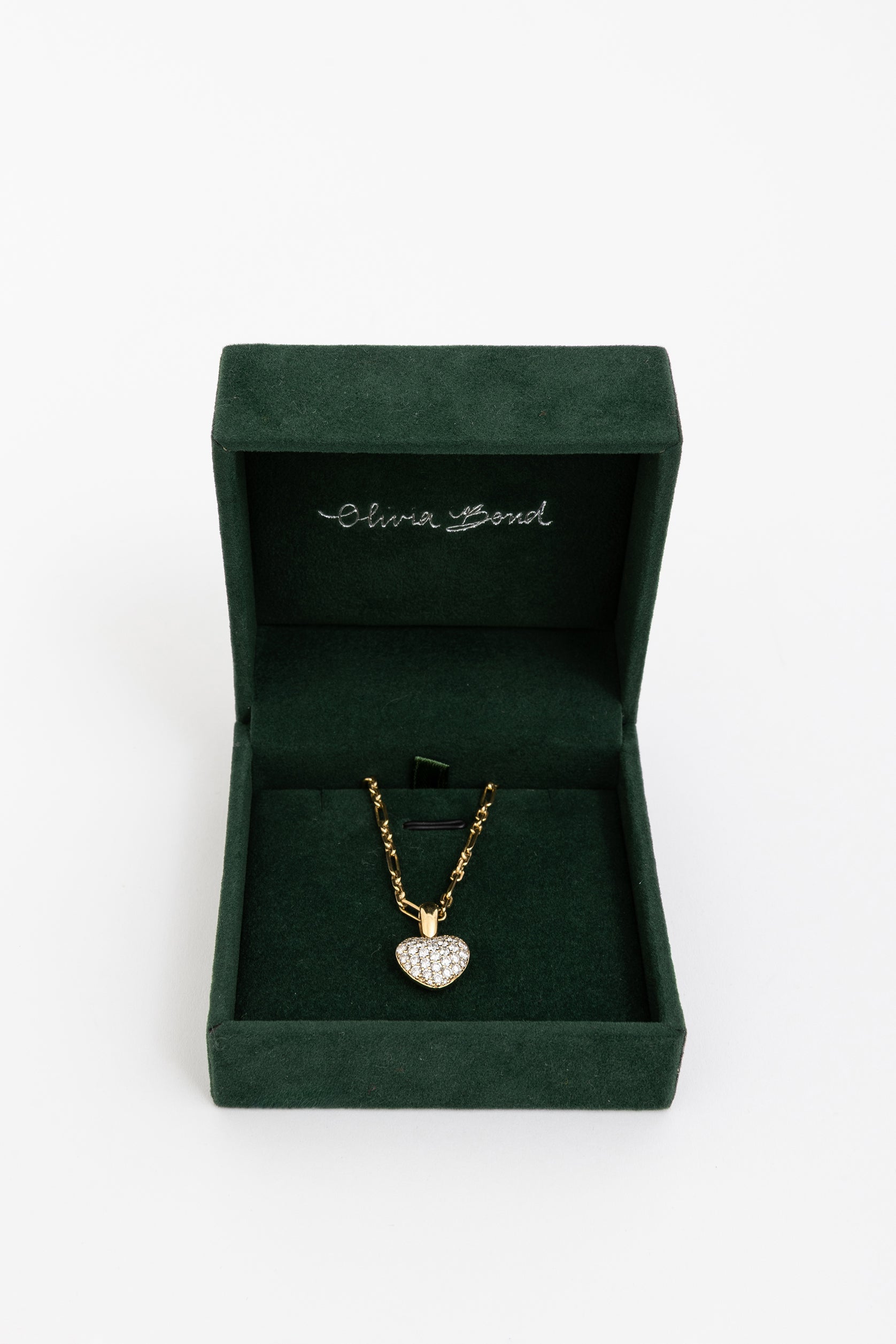 18k Gold & Diamond Pavé Heart Charm and 18k Gold Summer Necklace