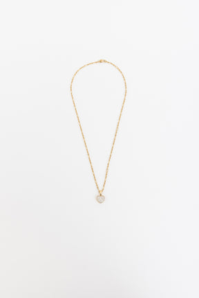 18k Gold & Diamond Pavé Heart Charm and 18k Gold Summer Necklace