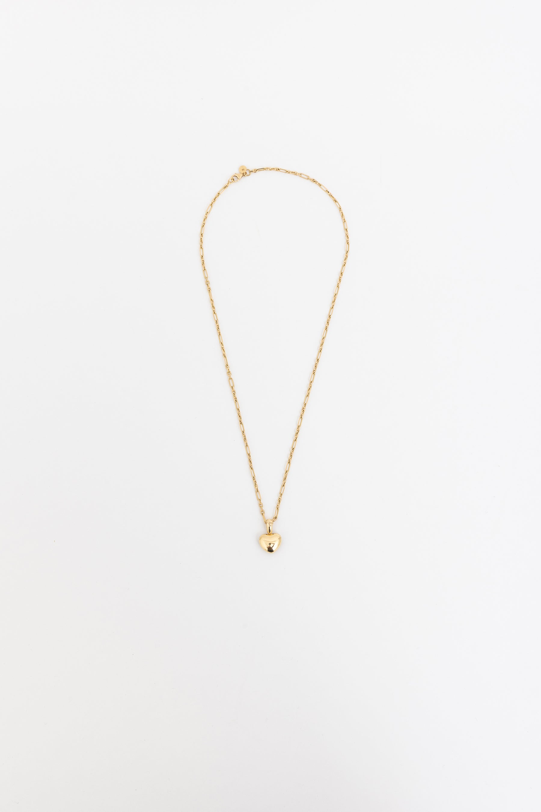 18k Gold & Diamond Pavé Heart Charm and 18k Gold Summer Necklace
