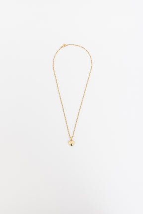 18k Gold & Diamond Pavé Heart Charm and 18k Gold Summer Necklace
