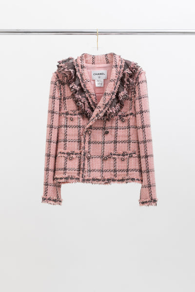 Chanel Tweed Jacket with Detachable Frill Collar
