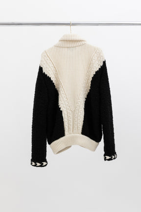 Cable Knit Wool Cashmere Blend Zipped Jacket