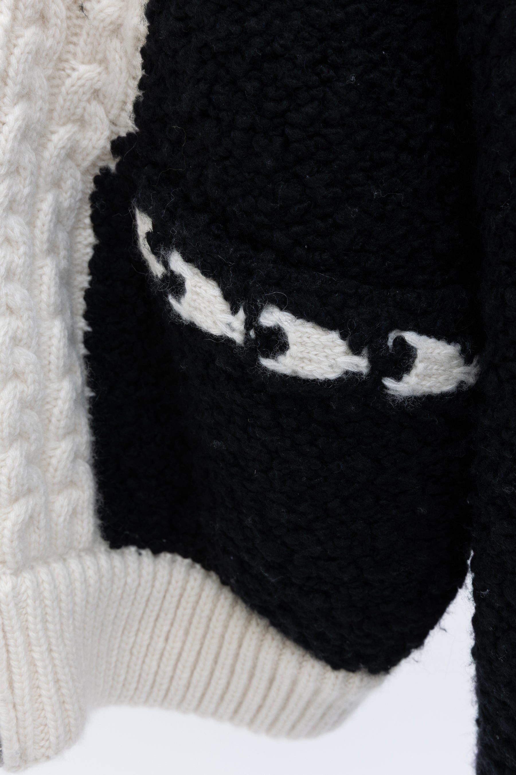 Cable Knit Wool Cashmere Blend Zipped Jacket
