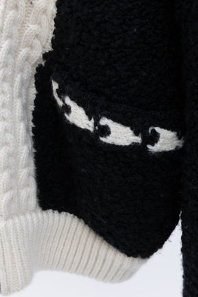 Cable Knit Wool Cashmere Blend Zipped Jacket