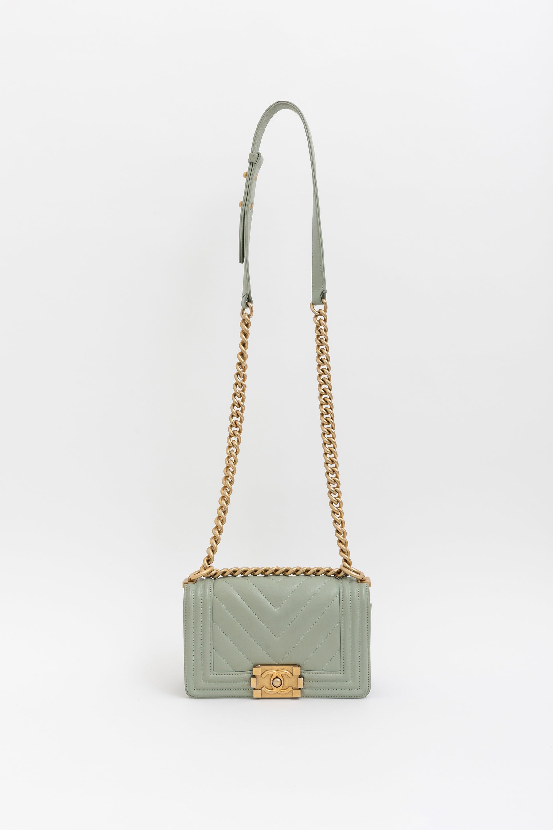 Chevron Quilted Small Boy Bag