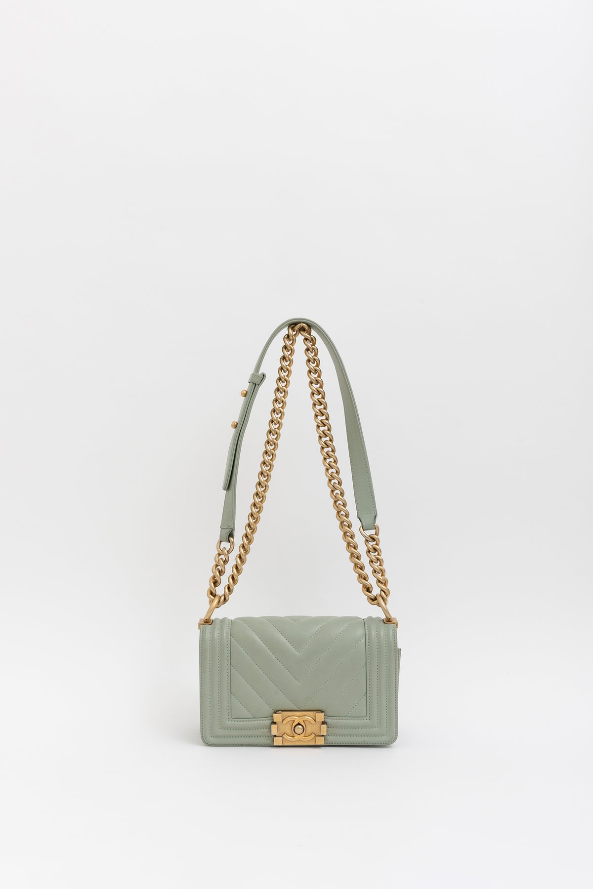 Chevron Quilted Small Boy Bag