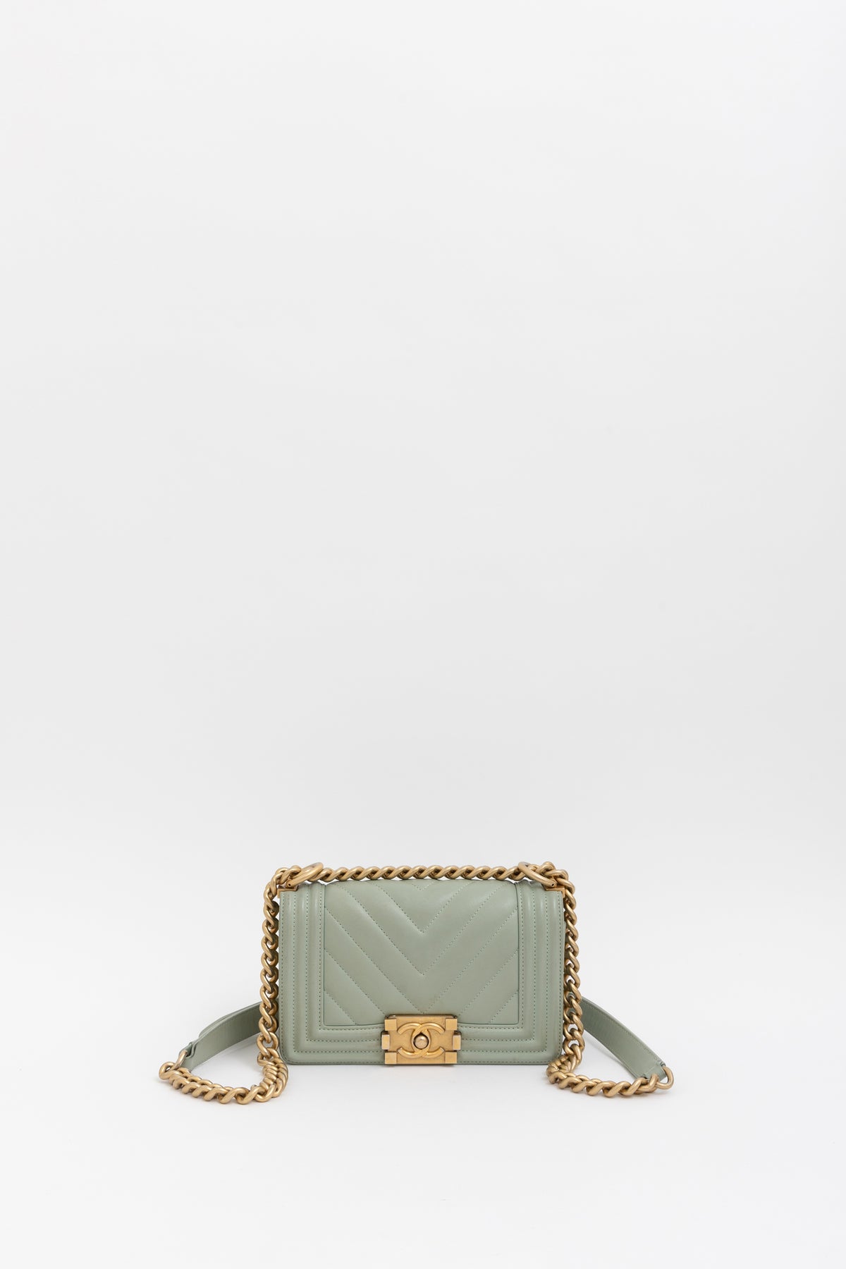 Chevron Quilted Small Boy Bag