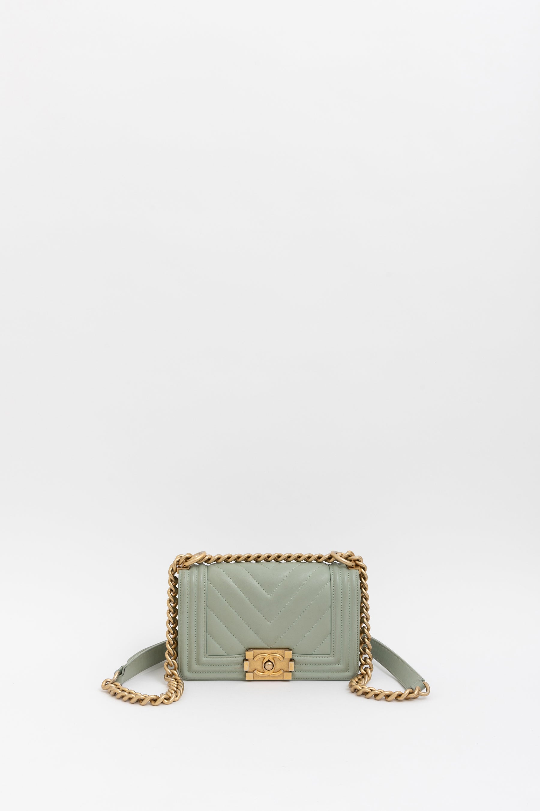 Chevron Quilted Small Boy Bag
