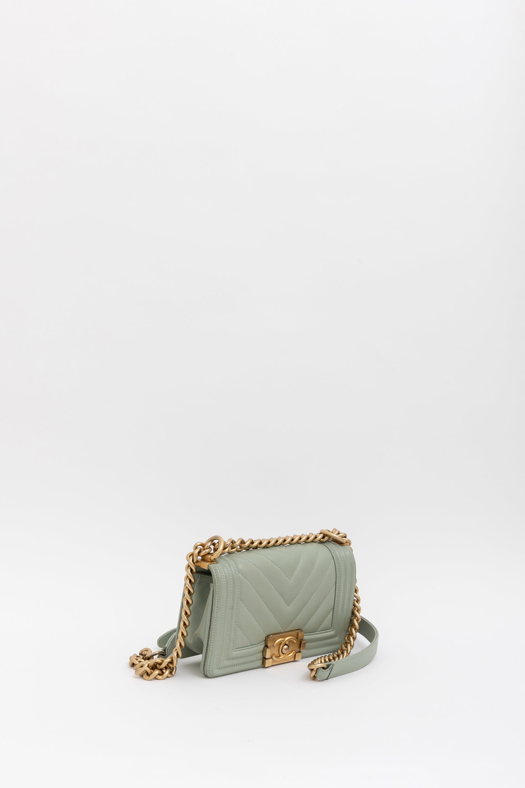 Chevron Quilted Small Boy Bag