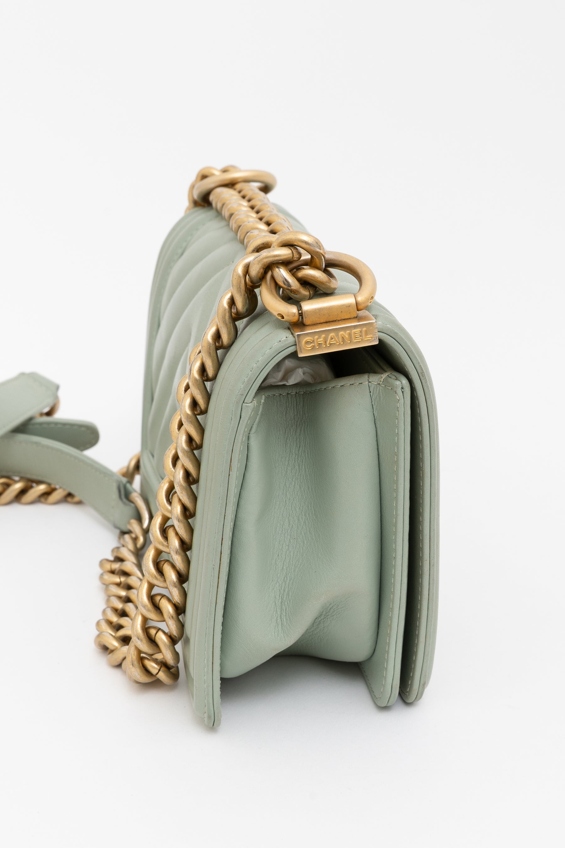 Chevron Quilted Small Boy Bag