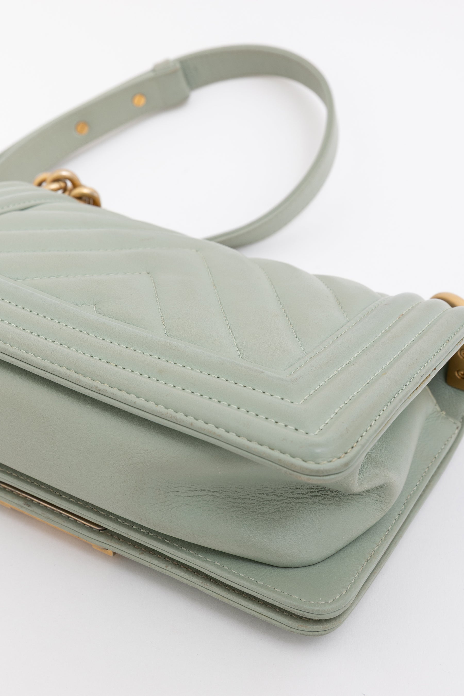 Chevron Quilted Small Boy Bag