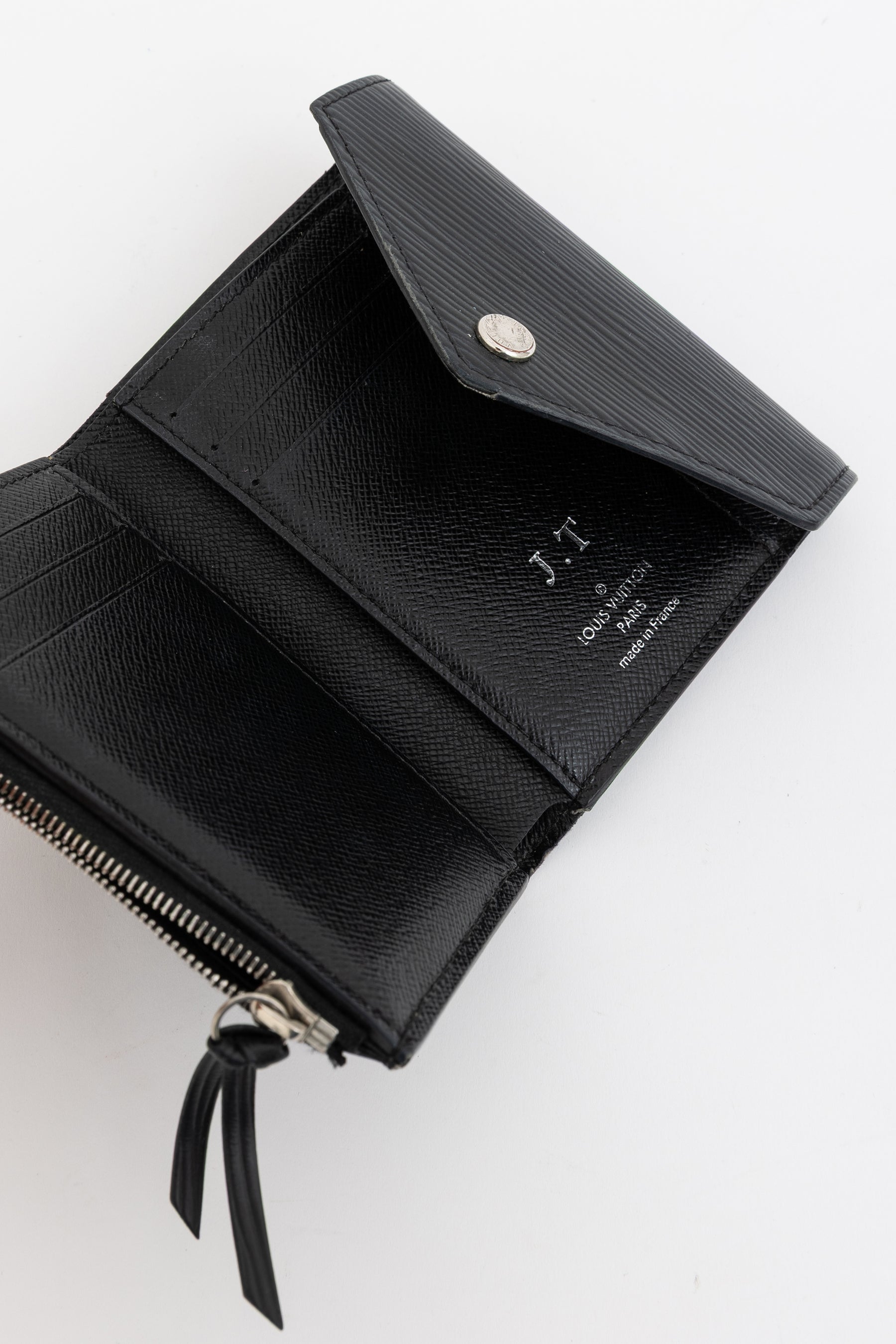 Louis Vuitton Black Epi Leather Tri-Fold Victorine Wallet