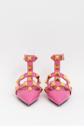 Roman Stud Pointed Ballerina Flats