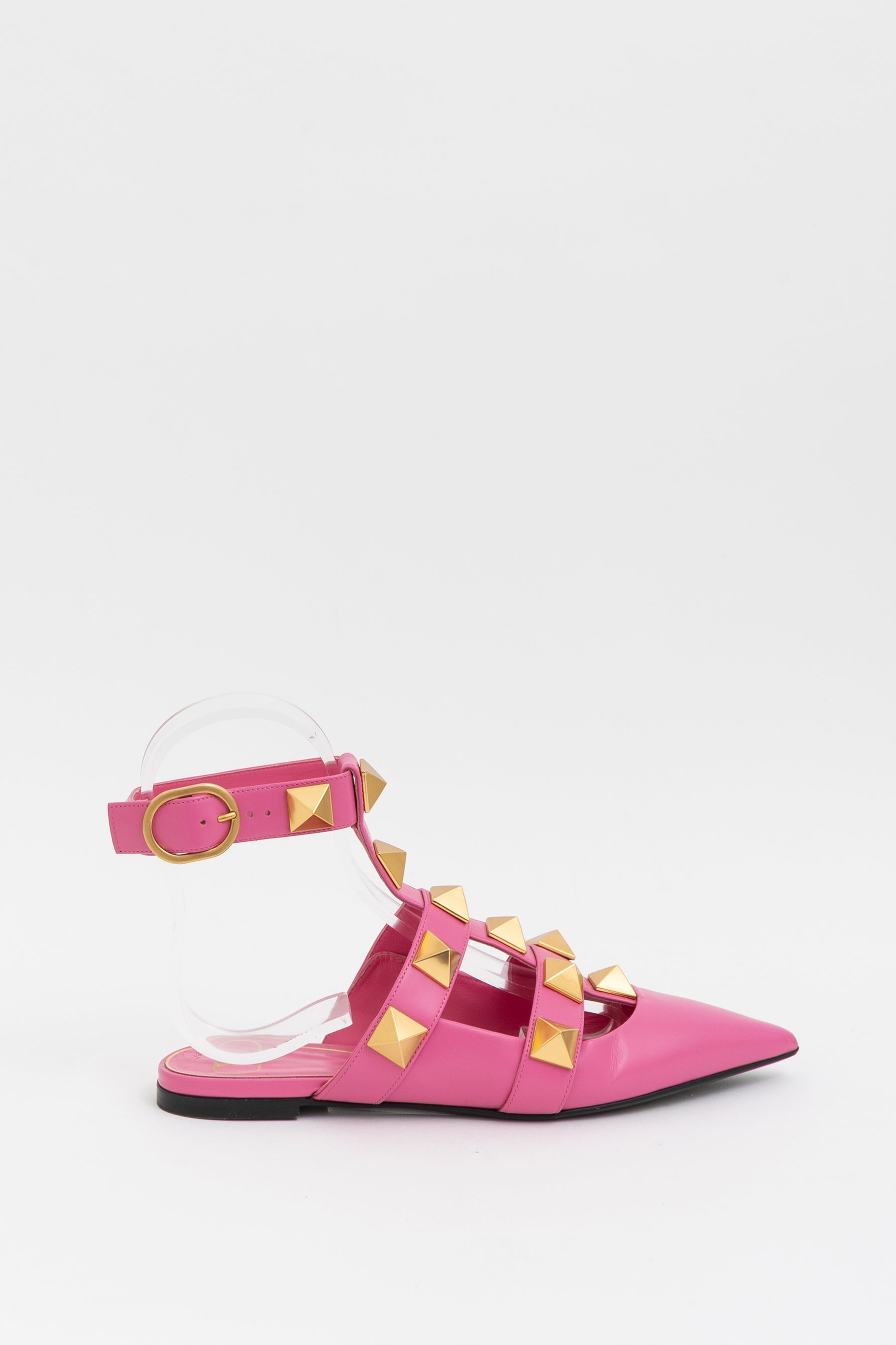 Roman Stud Pointed Ballerina Flats