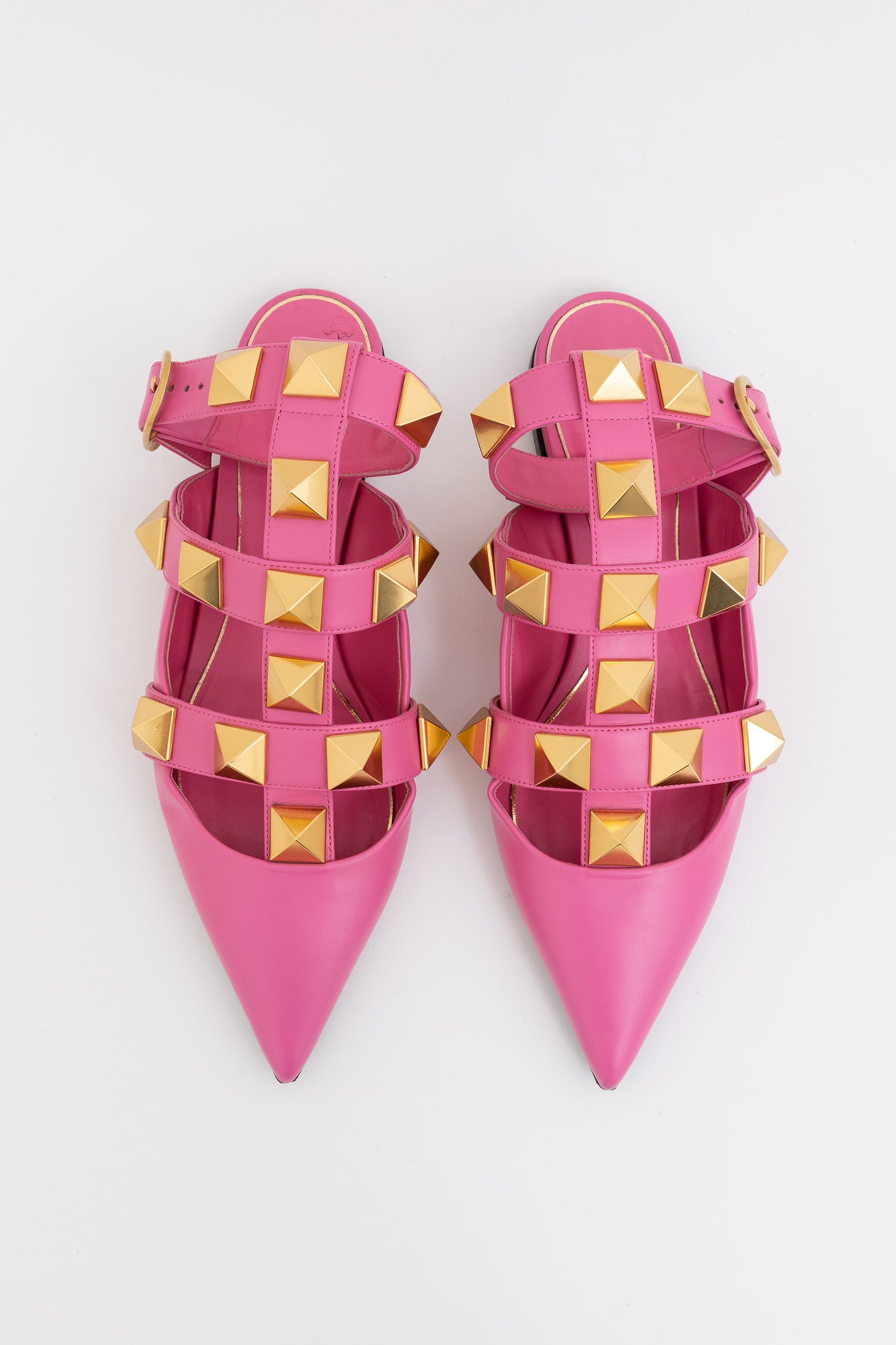 Roman Stud Pointed Ballerina Flats