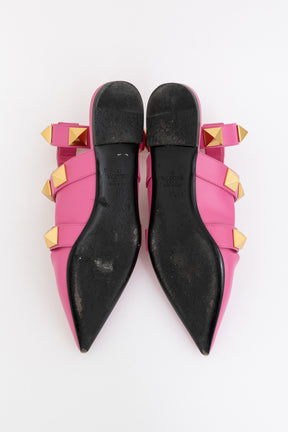 Roman Stud Pointed Ballerina Flats
