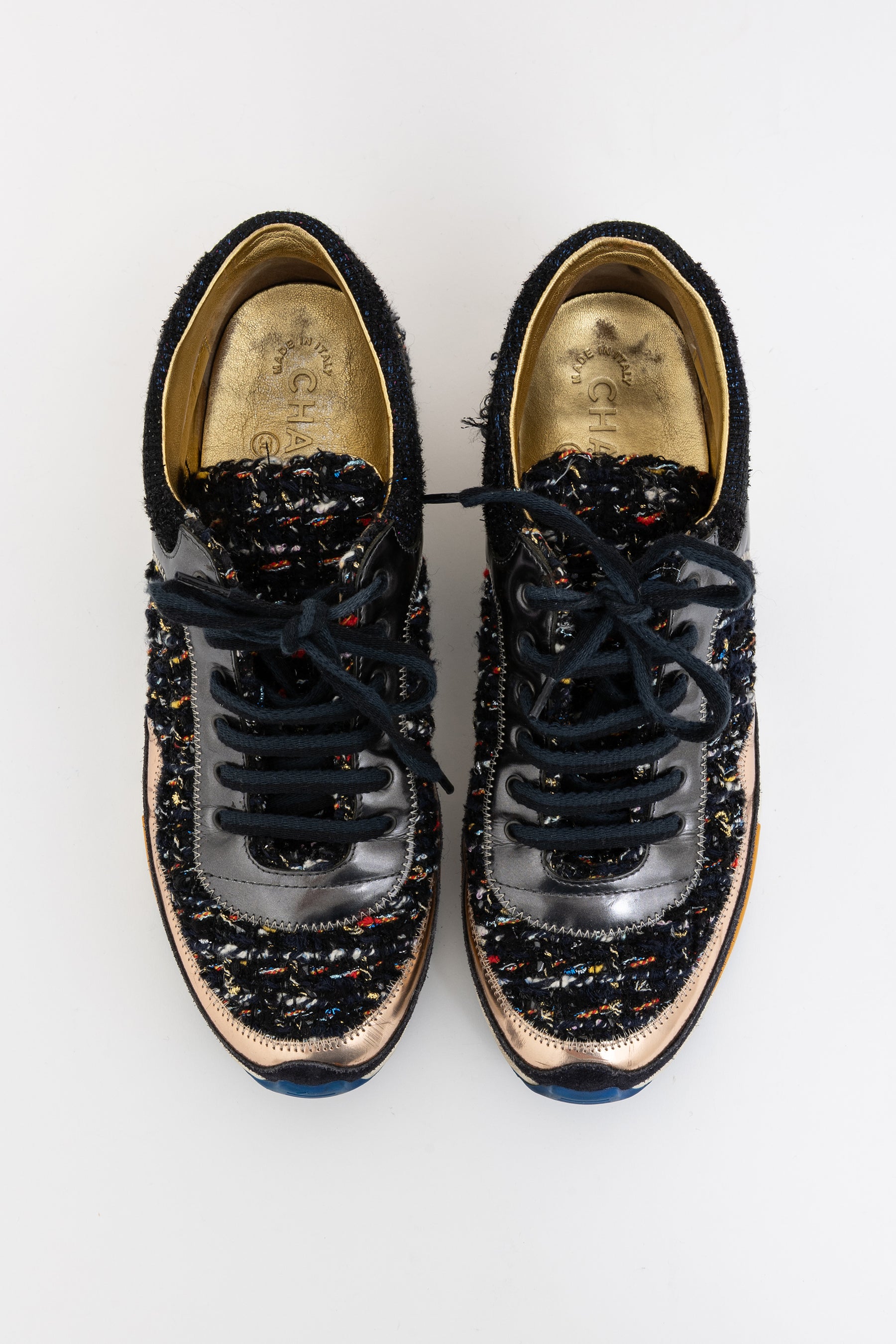 Tweed Metallic Sneakers