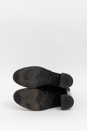 Crumpled Calfskin Quilted Cap Toe Short Boots