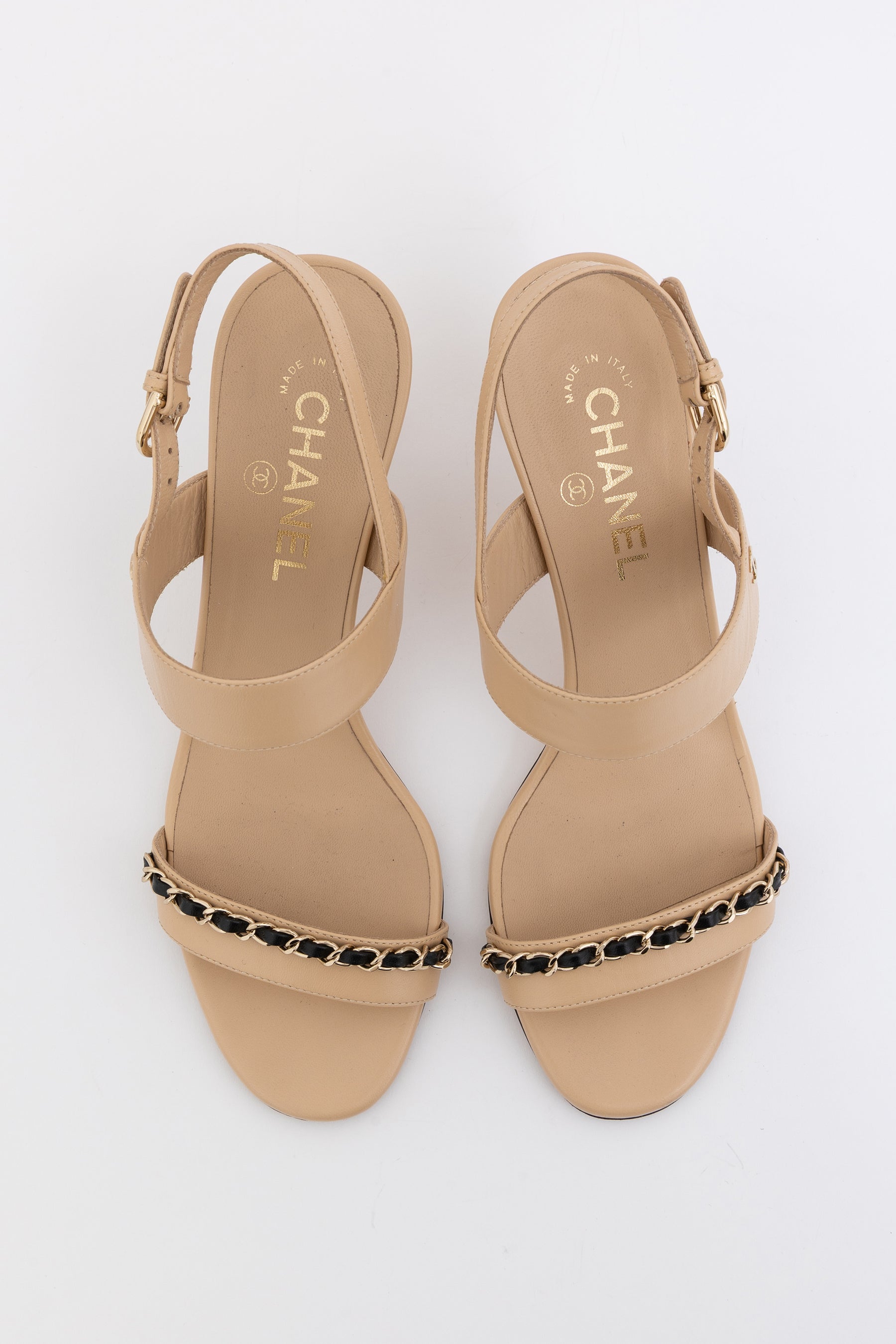 Interlocking CC Logo Slingback Sandals