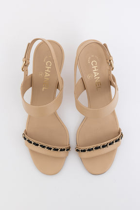 Interlocking CC Logo Slingback Sandals