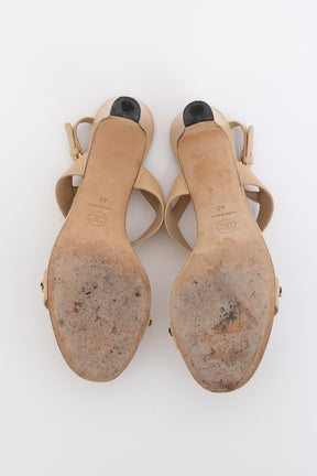 Interlocking CC Logo Slingback Sandals