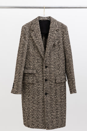Single Breasted Boucle Fabric Coat