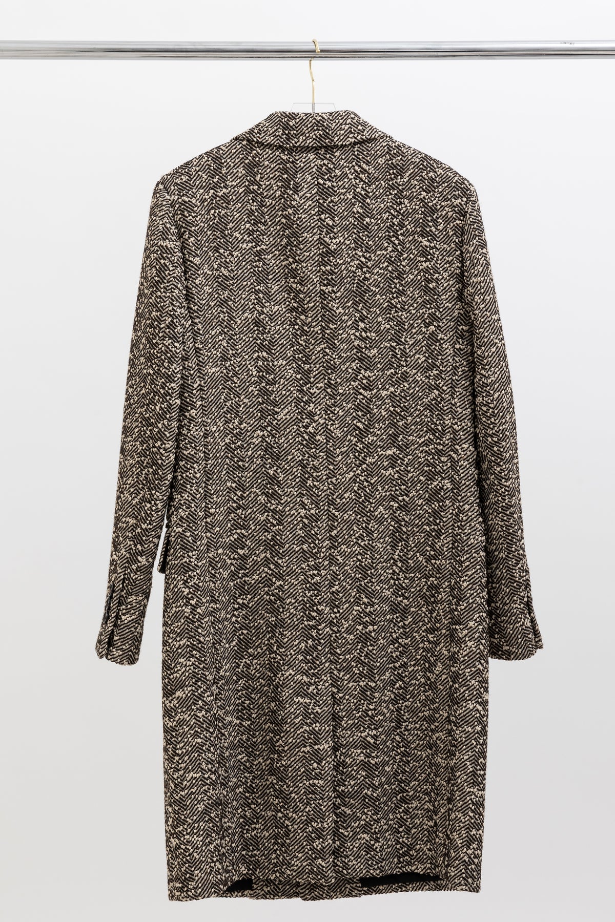 Single Breasted Boucle Fabric Coat