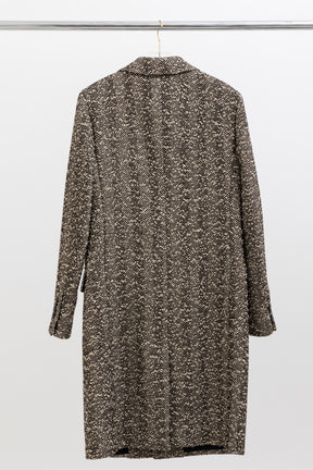 Single Breasted Boucle Fabric Coat