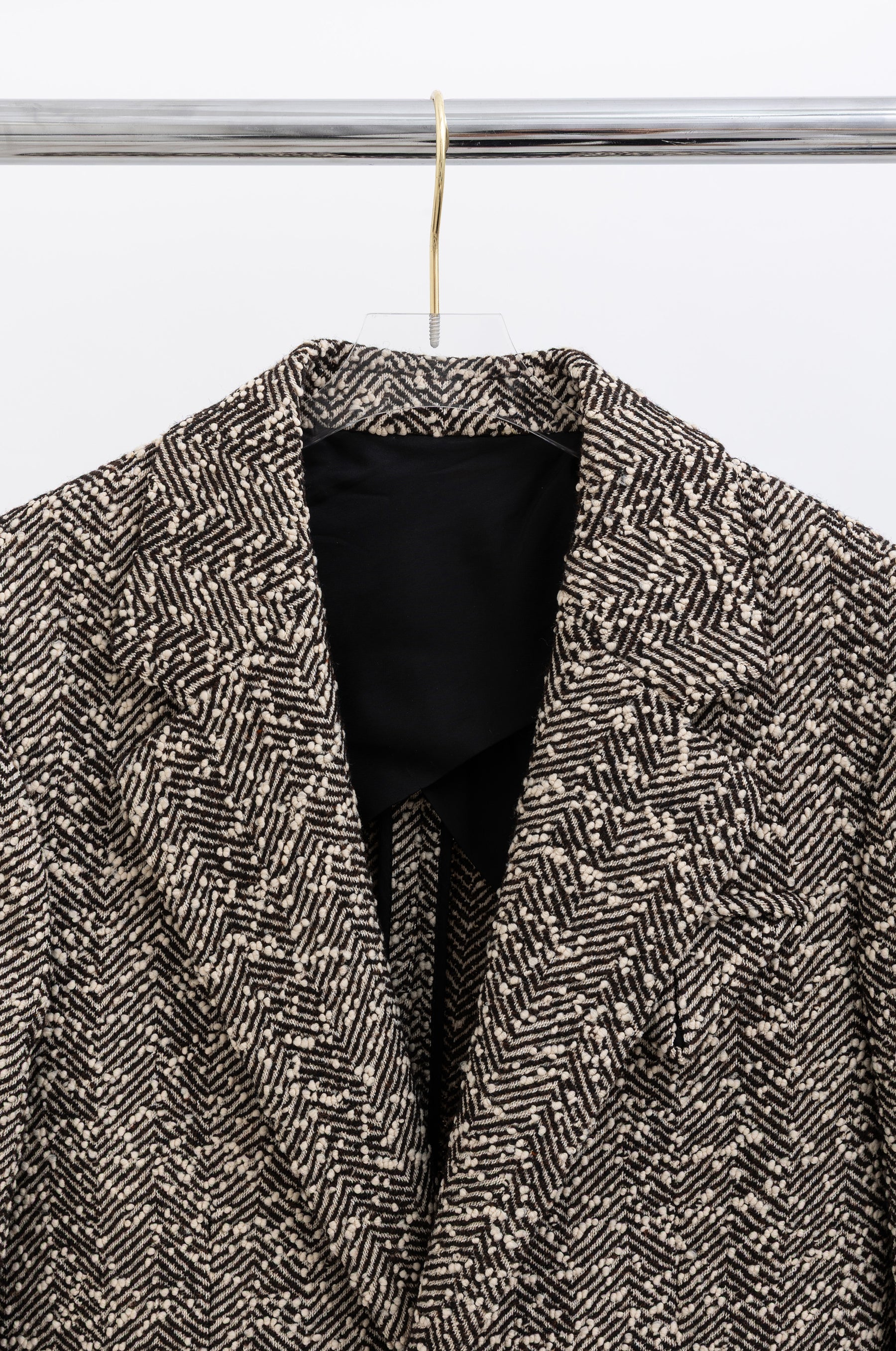 Single Breasted Boucle Fabric Coat
