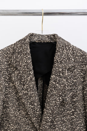 Single Breasted Boucle Fabric Coat