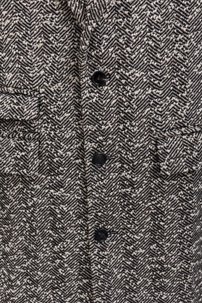 Single Breasted Boucle Fabric Coat